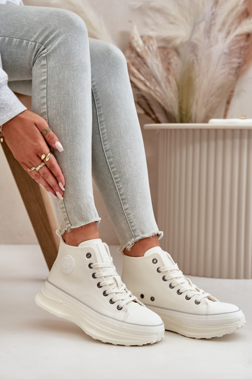 Sapatos de lazer com uma plataforma Eko Pele Big Star OO274064 cor branca Sapatos de lazer com uma plataforma Eko Pele Big Star OO274064 cor branca