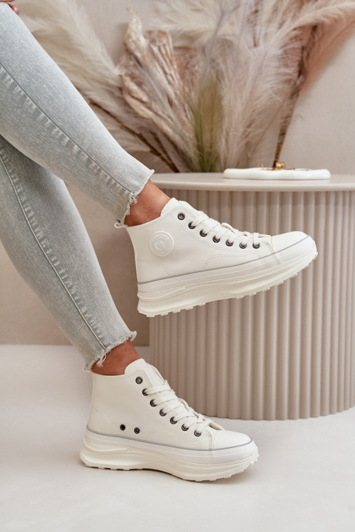 Sapatos de lazer com uma plataforma Eko Pele Big Star OO274064 cor branca Sapatos de lazer com uma plataforma Eko Pele Big Star OO274064 cor branca