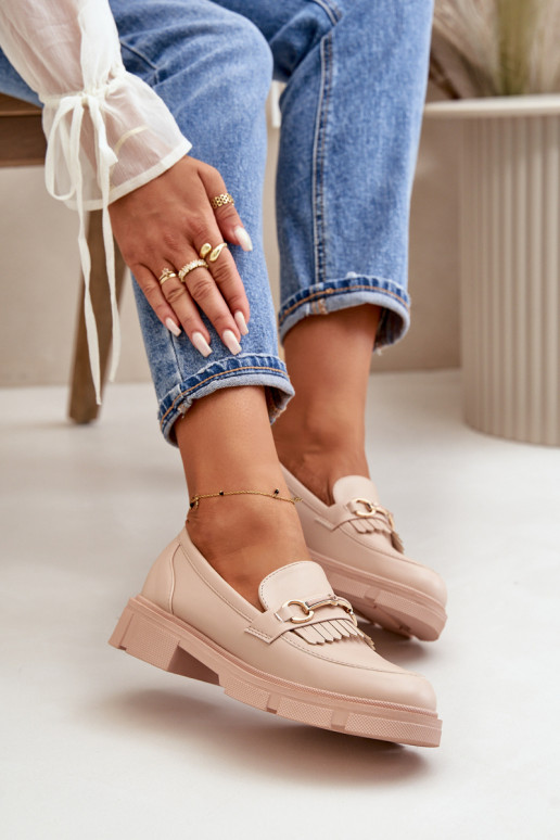 mocassins femininos com enfeites Eko Pele bege Tialorae mocassins femininos com enfeites Eko Pele bege Tialorae