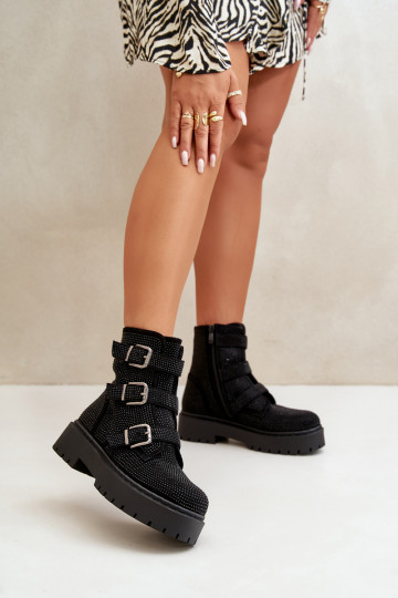 aquecimento Botas femininas Com decoração cor preta Ciascia 2