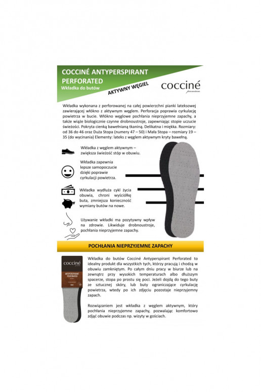Palmilhas Coccine com carvão ativado