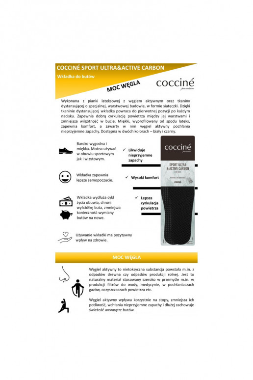 Palmilhas Coccine com carbono ativo Sport Ultra com carbono ativo