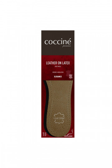 Couro Coccine em palmilhas de espuma de látex