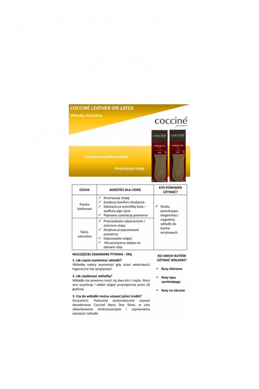 Couro Coccine em palmilhas de espuma de látex
