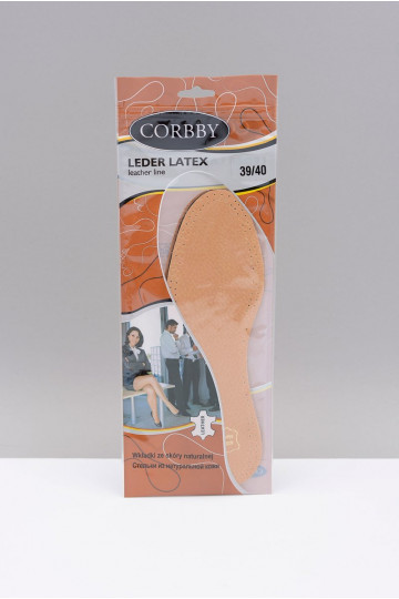 Palmilhas Corbby LEDER LATEX em couro com carvão ativado