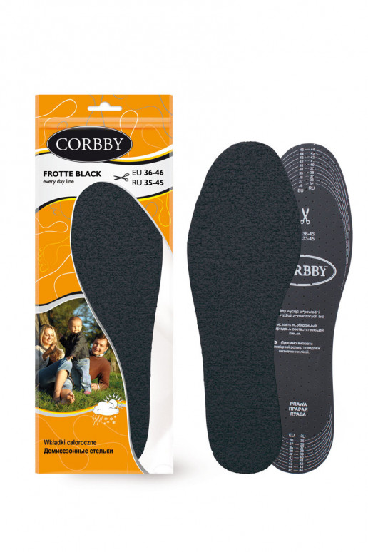 Palmilhas Corbby FROTTE BLACK com carbono ativo