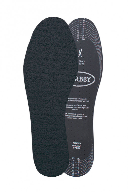 Palmilhas Corbby FROTTE BLACK com carbono ativo
