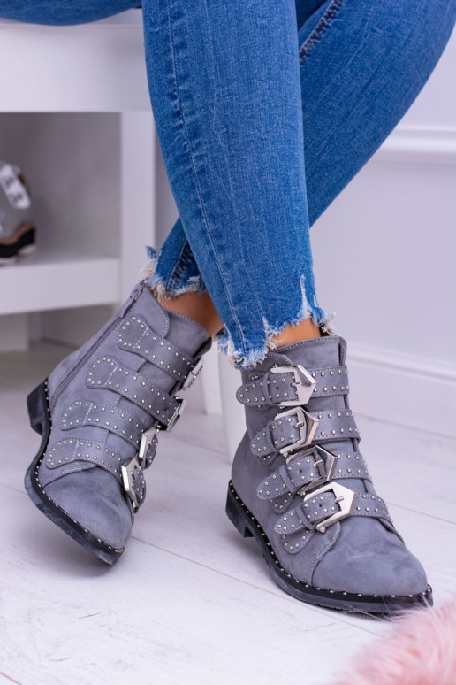 Botas Lu Boo Grey Virginia Rock Star com tachas Zamsz Botas Lu Boo Grey Virginia Rock Star com tachas Zamsz