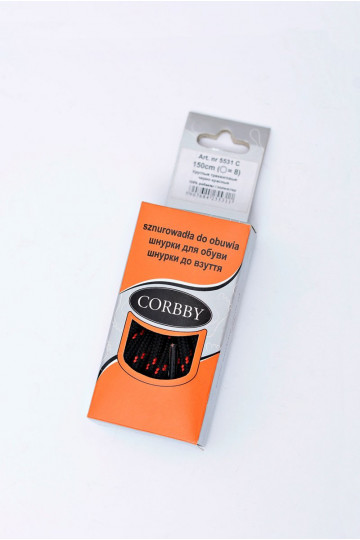 Cadarços CORBBY Trekking preto e vermelho