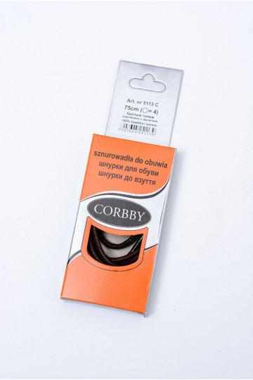 Cadarços finos encerados marrom Corbby 2