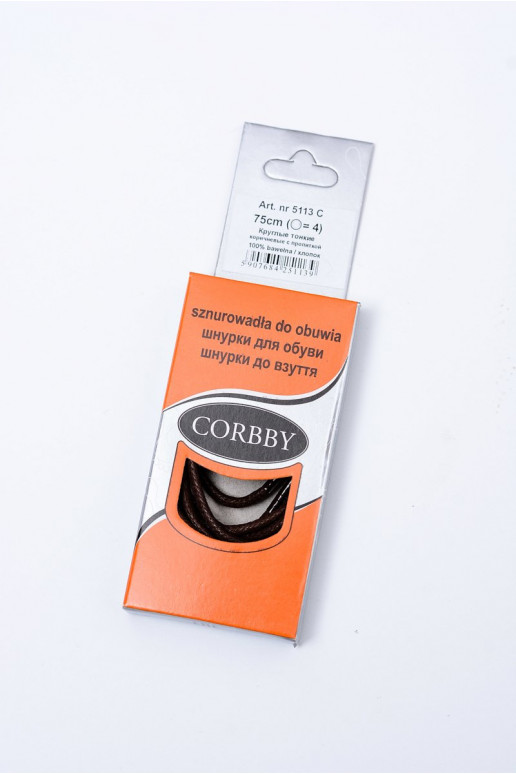 Cadarços finos encerados marrom Corbby