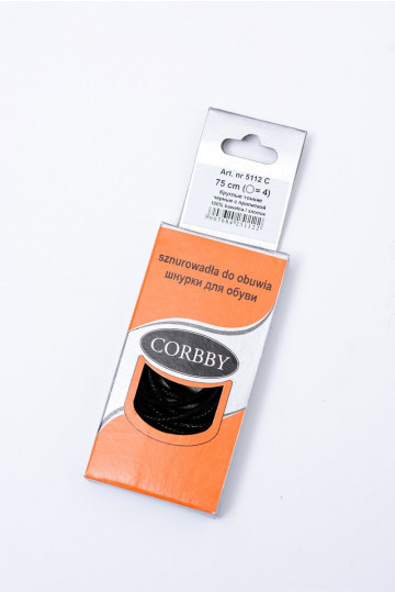 Cadarços finos encerados pretos Corbby 2
