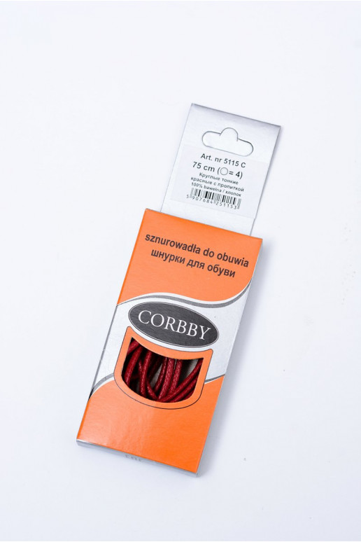 Cadarços finos encerados vermelhos Corbby