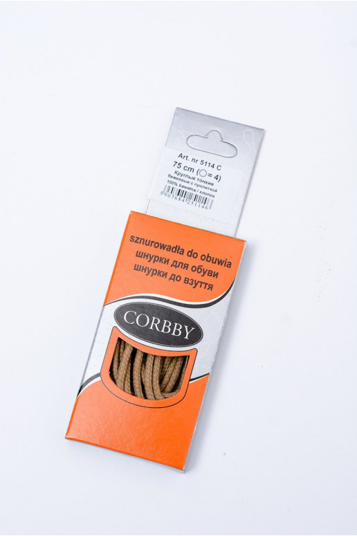 Cadarços finos encerados bege Corbby