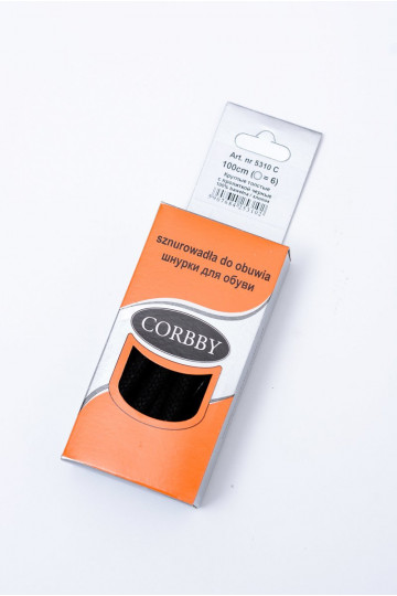 Cadarços grossos encerados pretos Corbby 2