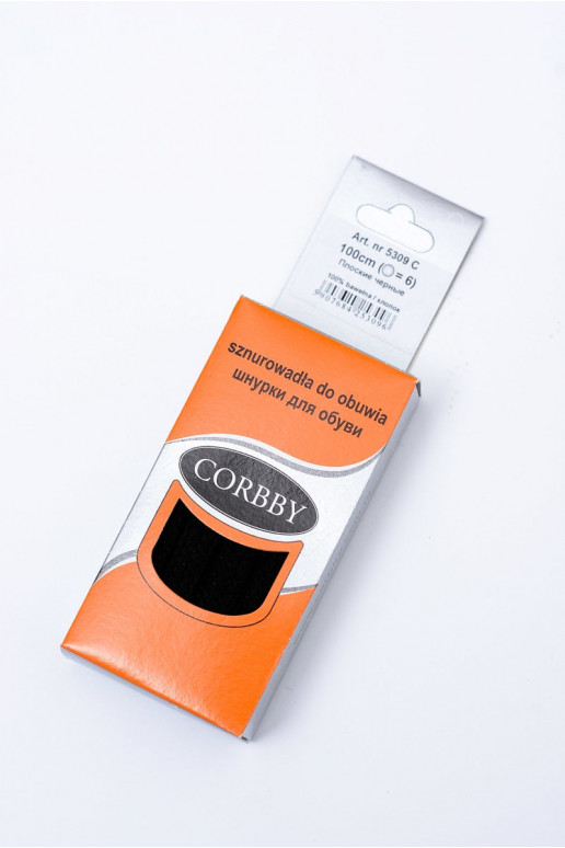 Cadarços lisos pretos Corbby