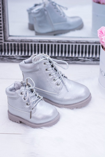 Botas infantis prateadas aquecidas Dexter