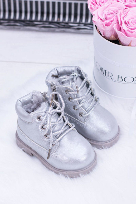 Botas infantis prateadas aquecidas Dexter Botas infantis prateadas aquecidas Dexter