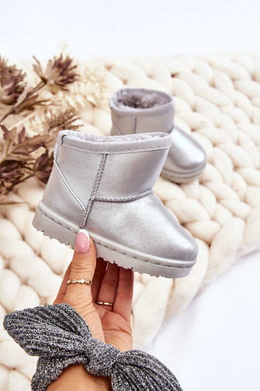 Botas de neve infantis quentes na cor prata Scooby