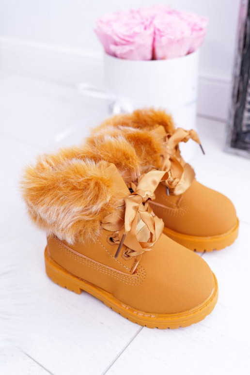 Botas infantis botas marrons com pele Tesoro Botas infantis botas marrons com pele Tesoro