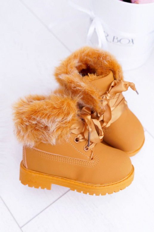 Botas infantis botas marrons com pele Tesoro Botas infantis botas marrons com pele Tesoro