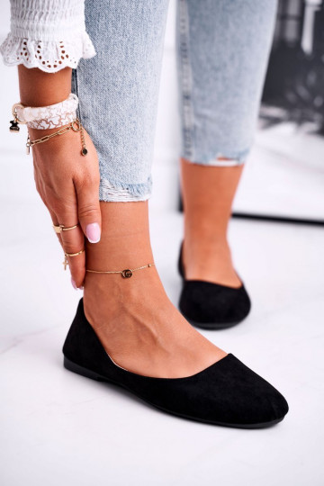 Bailarinas confeccionadas em camurça na cor preta Lasota