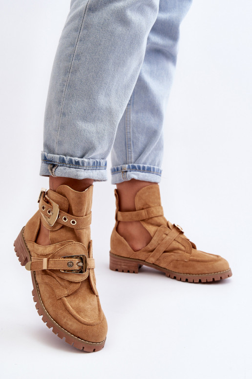 Botas Lu Boo Camurça Marrom Rock Girl