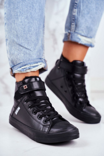 Sapatos de lazer aquecidos em couro BIG STAR V274542FIN cor preta