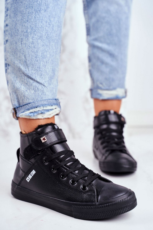 Sapatos de lazer aquecidos em couro BIG STAR V274542FIN cor preta