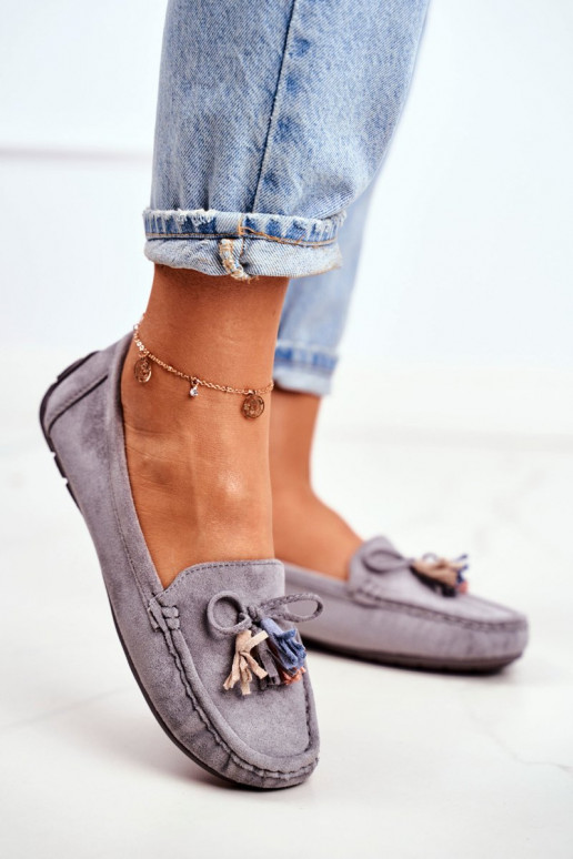 Mocassins em camurça cinza Donna Mia