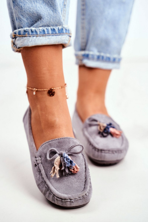Mocassins em camurça cinza Donna Mia