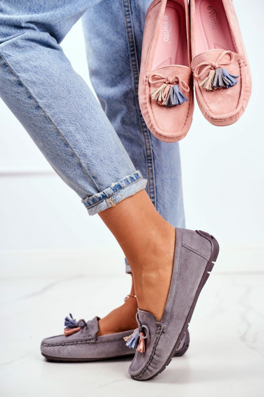 Mocassins em camurça cinza Donna Mia