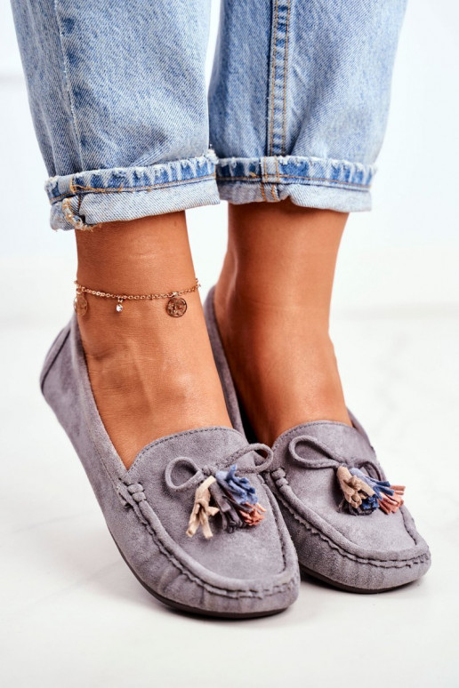 Mocassins em camurça cinza Donna Mia