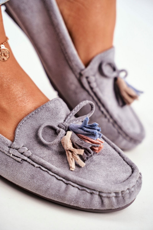 Mocassins em camurça cinza Donna Mia