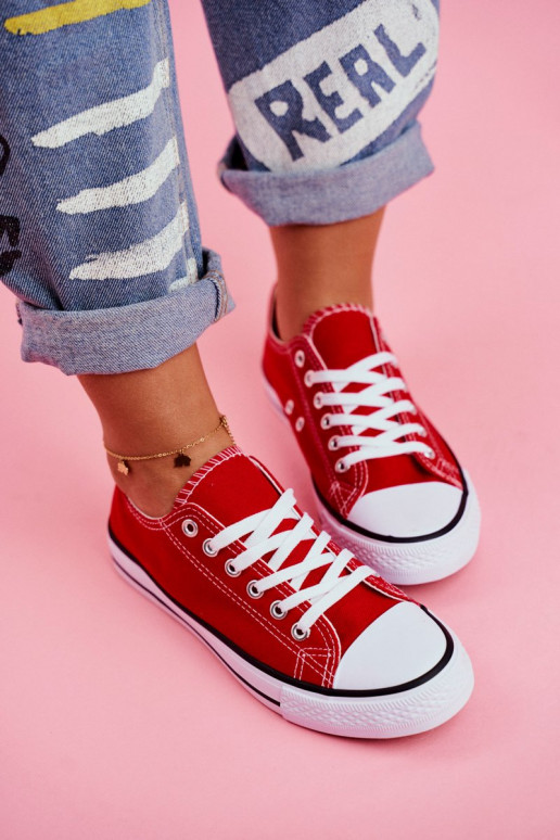 Sapatos casuais vermelhos de modelo clássico