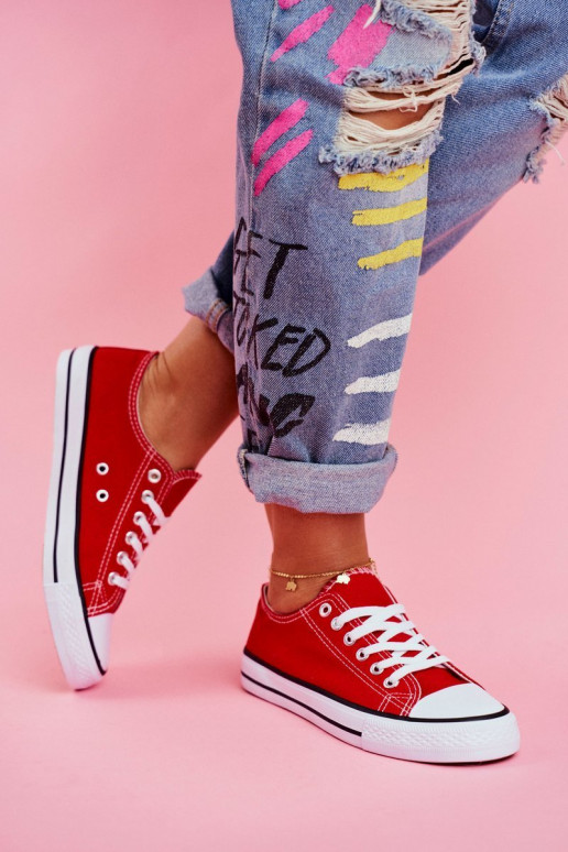 Sapatos casuais vermelhos de modelo clássico