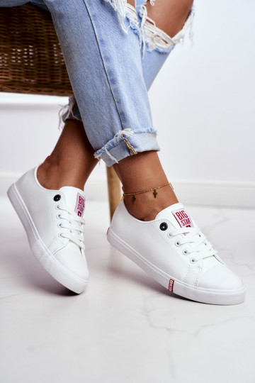 Calçado feminino de lazer Big Star GG274005 branco-vermelho