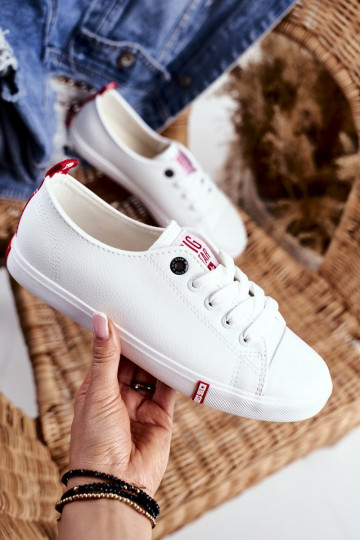 Calçado feminino de lazer Big Star GG274005 branco-vermelho 2