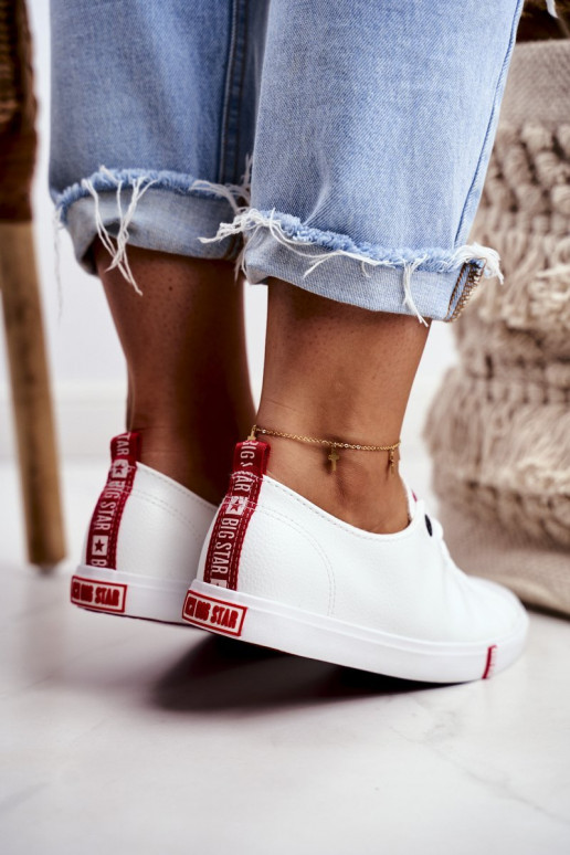 Calçado feminino de lazer Big Star GG274005 branco-vermelho