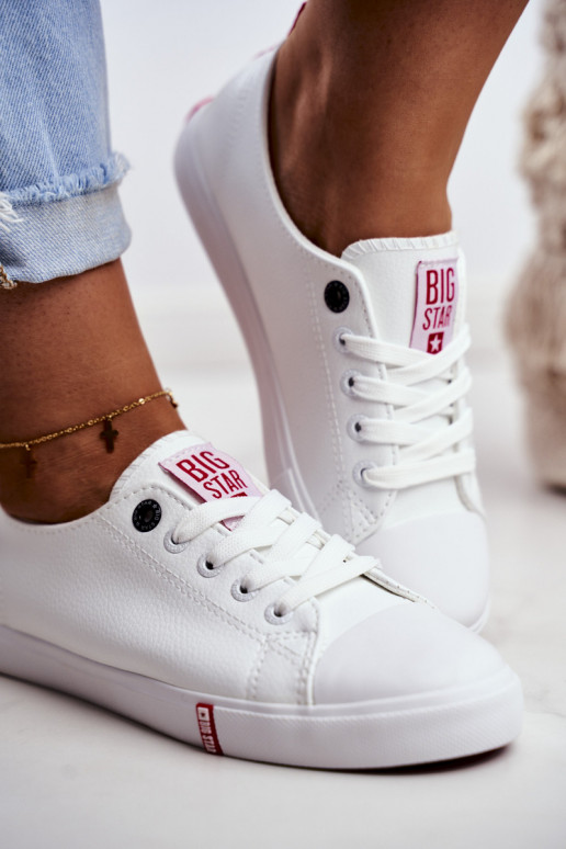 Calçado feminino de lazer Big Star GG274005 branco-vermelho