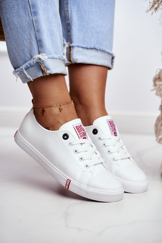 Calçado feminino de lazer Big Star GG274005 branco-vermelho