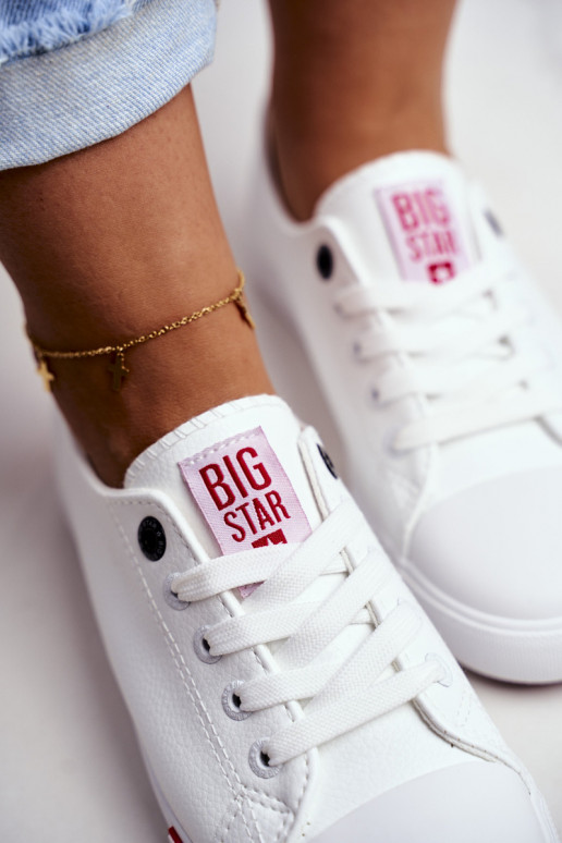 Calçado feminino de lazer Big Star GG274005 branco-vermelho