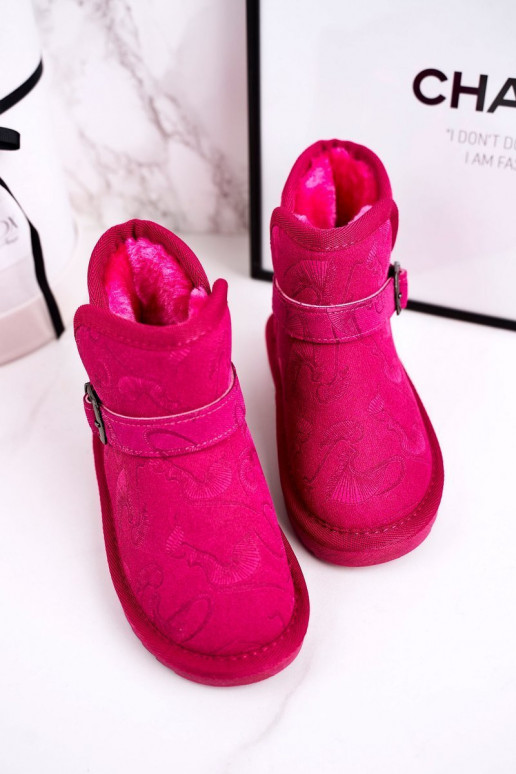 Botas infantis de neve com pelo rosa Kawai Botas infantis de neve com pelo rosa Kawai