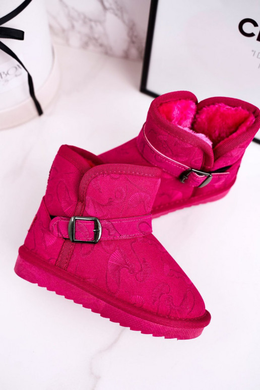 Botas infantis de neve com pelo rosa Kawai Botas infantis de neve com pelo rosa Kawai