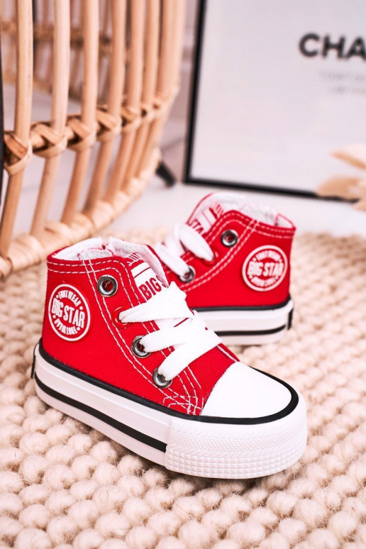 Calçado infantil de lazer com sola com zíper BIG STAR HH374190 vermelho