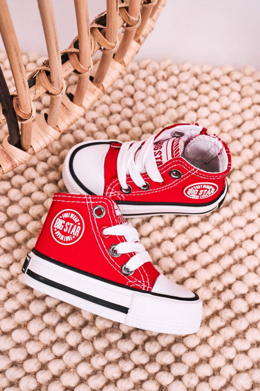 Calçado infantil de lazer com sola com zíper BIG STAR HH374190 vermelho