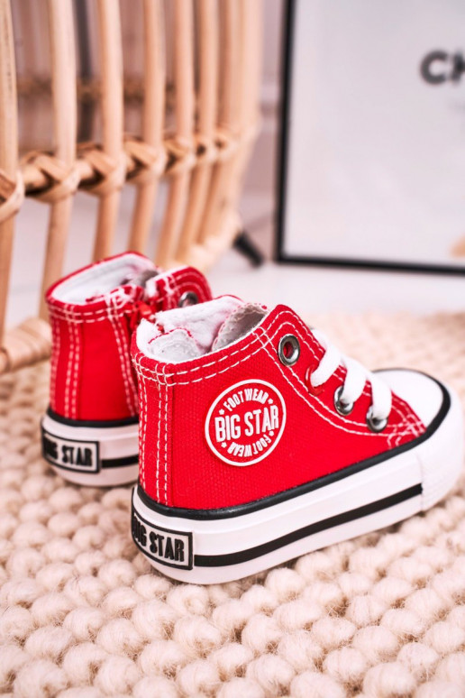 Calçado infantil de lazer com sola com zíper BIG STAR HH374190 vermelho