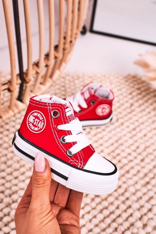 Calçado infantil de lazer com sola com zíper BIG STAR HH374190 vermelho