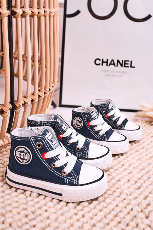 Calçado infantil de lazer com sola com zíper BIG STAR HH374189 azul escuro Calçado infantil de lazer com sola com zíper BIG STAR HH374189 azul escuro