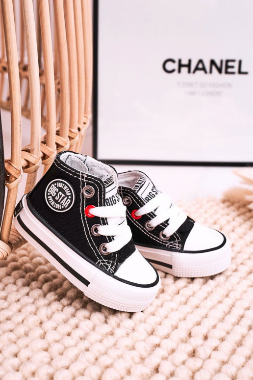 Calçado infantil de lazer com sola com zíper BIG STAR HH374188 cor preta Calçado infantil de lazer com sola com zíper BIG STAR HH374188 cor preta